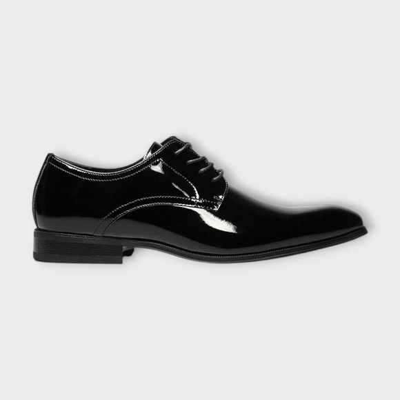 Mens  Florsheim Tux Plain Oxford, Black Patent Leather. 14212-004
